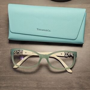 Bulgari Women's Glasses in Teal and Cream
